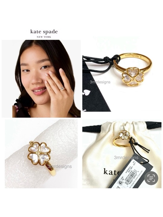 kate spade Jewelry - NWT Kate Spade ♠️ SOMETHING SPARKLY SPADE 12-K Gold Plated CZ Crystals Ring